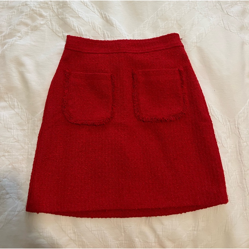 Red tweed skirt